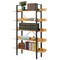 Industrial Wood and Metal Etagere Rustic Bookcase Free Standing Bookshelf